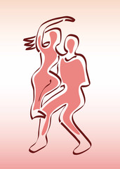Couple Danseur et Danseuse - Dynamique