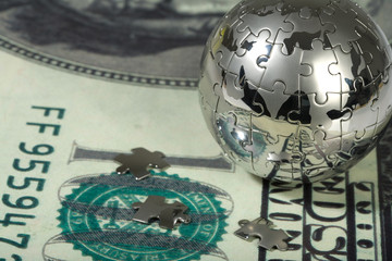Dollar and globe.