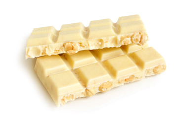 White chocolate pieces with nuts