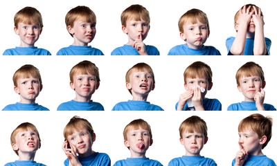 Child with many expressions