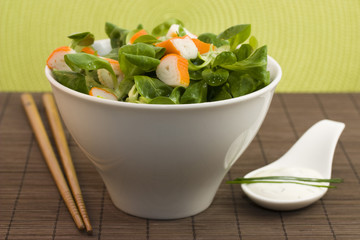salad surimi and tzatziki