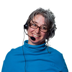 Sales person talking