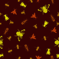 Seamless stinging insect background