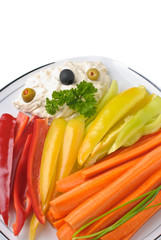 Fingerfood mit Oliven und Frischkäsedip