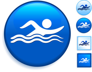 Swimming Icon on Internet Button