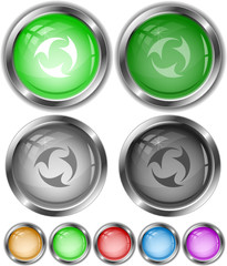 Abstract recycle symbol. Vector internet buttons.