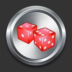 Dice Icon on Metal Internet Button