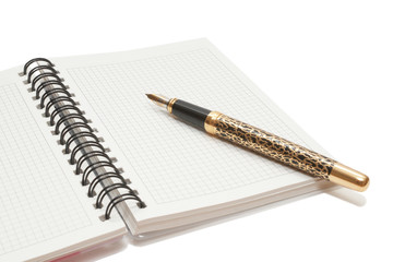 Golden Pen and notebook