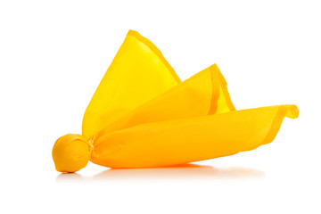 Yellow penalty flag on a white background