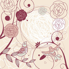 Fototapeta premium cute floral abstract background