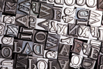 Old metal movable typo