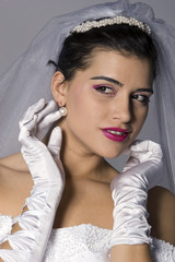 Beautiful brunette bride