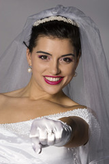 Beautiful brunette bride