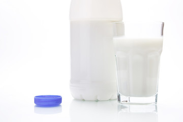 milk in the glass