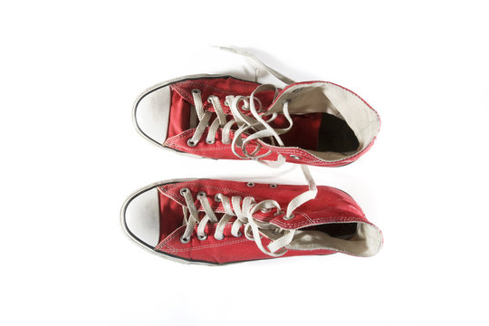 old red sneakers