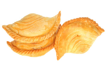 Curry Puffs On White Background