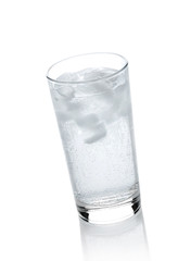 Water in a glass with ice