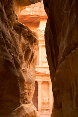 Petra's Tresure, view of Tresure from Al-Siq. Jordan
