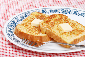 french toast with a fork