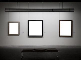 Empty frames in a museum