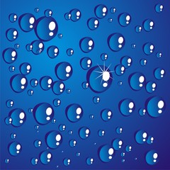 Dark blue background with brilliant drops © alfaolga
