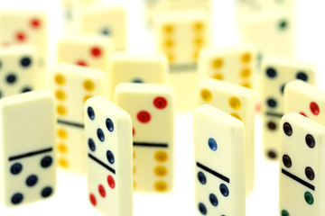 dominos, fond blanc