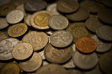 asia money coin closeup