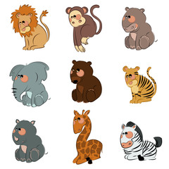 cartoon wild animals