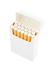 Pack of cigarettes isolated on white