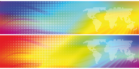 2 abstract colorful headers