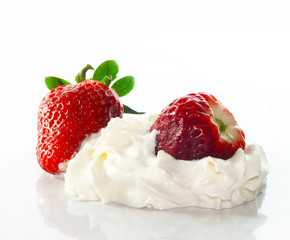 Delicious strawberry with yogurt