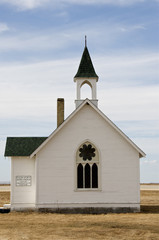 Small historic church in the Prairies