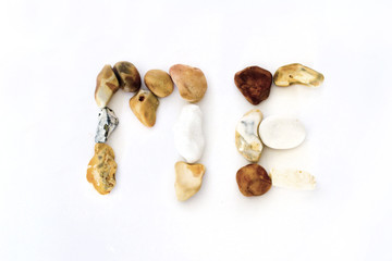ME in Stone Pebbles Writing Type