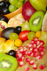 Variety of Exotic Fruits on a Wooden Board