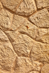 Limestone wall close view with visible texture.