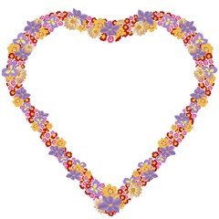 Symbol of heart from flowers