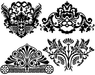 set of floral elements vector