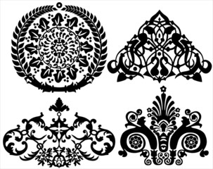 set of floral elements vector