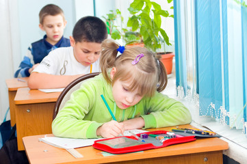 Children at a lesson at school
