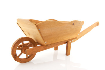 Wooden wheelbarrow