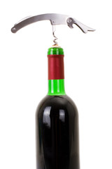 wine bottle isolated on a white background