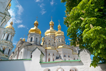 Fototapeta na wymiar White orthodox cathedral in Ukraine