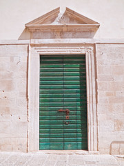 Frontdoor of Death Church. Molfetta. Apulia.
