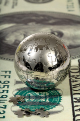 Dollar and globe.
