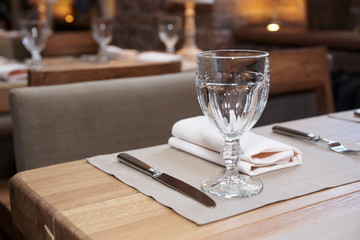 Table in a rustic cuisine restaurant