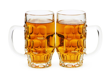 Beer glasses isolated on the white background