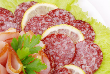 Tasty sausages and greens