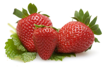 Strawberries on white