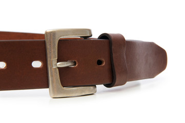 Leather belt isolated on the white background