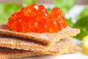 red tasty caviar